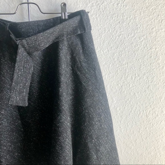 LOFT fit and flare heathered gray xsmall skirt - Picture 3 of 8